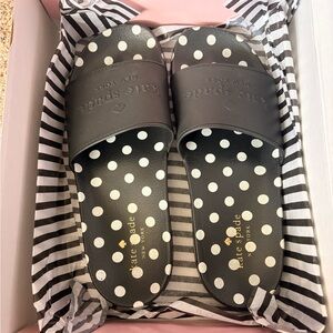 Kate Spade Black and White Polka Dot Sandals - 9B